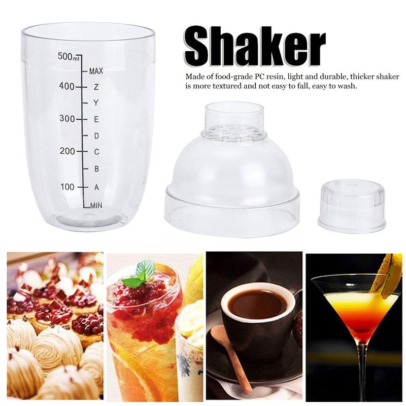 Plastic Shaker, PC Cocktail Shaker with Milk Teapot Juices, Wine