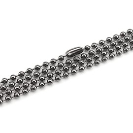 CleverDelights 2.4mm Ball Chain Necklaces - Gunmetal Silver Color - 20 Pack - 24 Inch Length