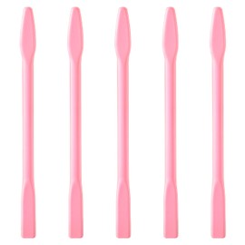 5 Pcs Eyebrow Sticks, Silicone Waxing Applicator Non-stick Wax Spatulas Reusable Hair Removal Stick Applicator Hard Wax Stick for Home Salon Body Use (Pink)