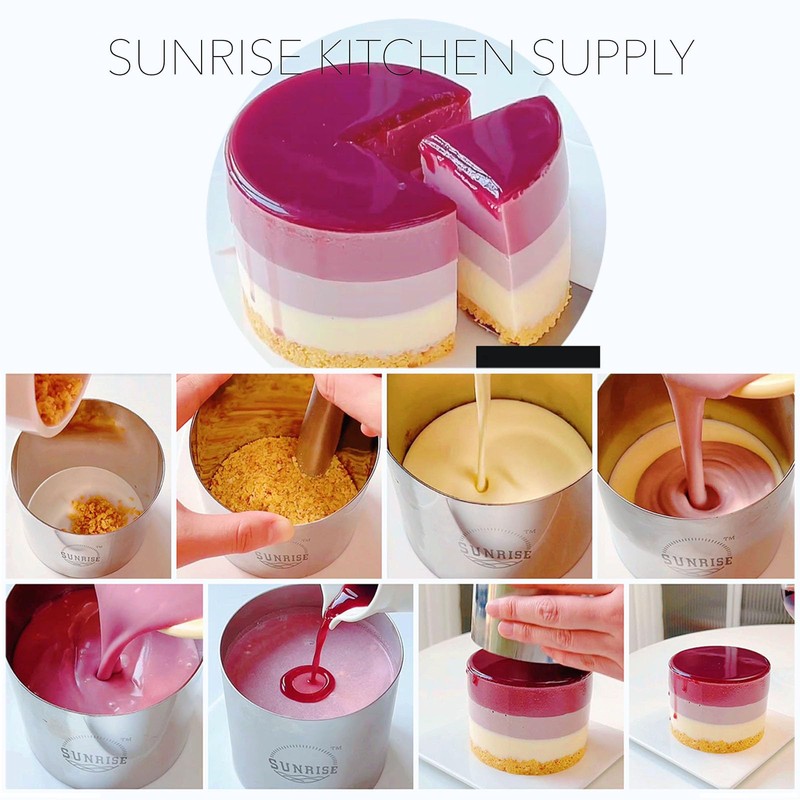SUNRISE (Pack of 4) Kitchen Supply Plating Forms Stainless Steel