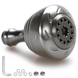 HEIGHTEN 1.2 inches (30 mm) Reel Handle Knob 4 Colors for Shimano Type A (Daiwa) Type S Drum Series (Gunmetal) (195)
