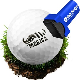 HODL 21 Ball Badge - Golf Ball Stamp, (The America Series) Self-Inking Golf Ball Stamper, Golf Ball Marker, Reusable Golf Ball Marking Tool to Identify Golf Balls - (Merica Moustache)