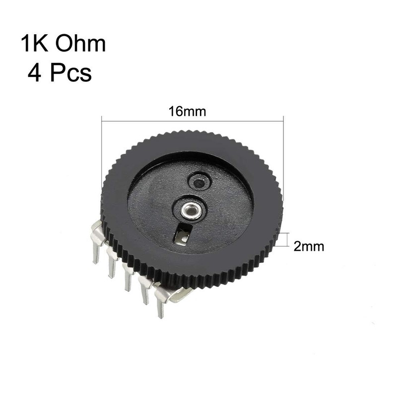 uxcell 1K Ohm Dial Wheel Potentiometer for Stereo Volume Control