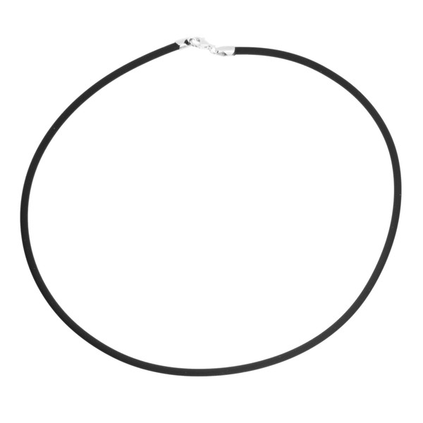 InCollections Rubber Cord with Lobster Clasp 925/000 Sterling Silver, Rubber,