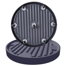 15.5Inch Plant Caddy with Hidden Wheels, Rolling Plants Stand with Wheel, 7 Invisible Casters, Indoor Plant Saucers on Wheels, Heavy Duty Wheeled Plant Dolly, Planter Roller Base, Gray, 2Pack