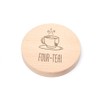 "Four-tea!" Engraved Wooden Coaster - Funny 40th Birthday Gift For