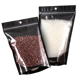 EIOFG Packaging Mylar Bags for Food Storage 3.9 * 5.9, 100 PCS Clear Front Aluminum Resealable Bags for Small Business, Sealable Bag for Packaging with Guset Black