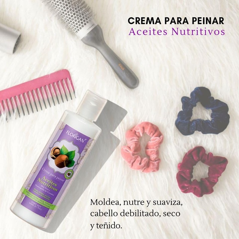 Crema para Peinar Aceites Nutritivos Mantequilla de Castañas y Áloe