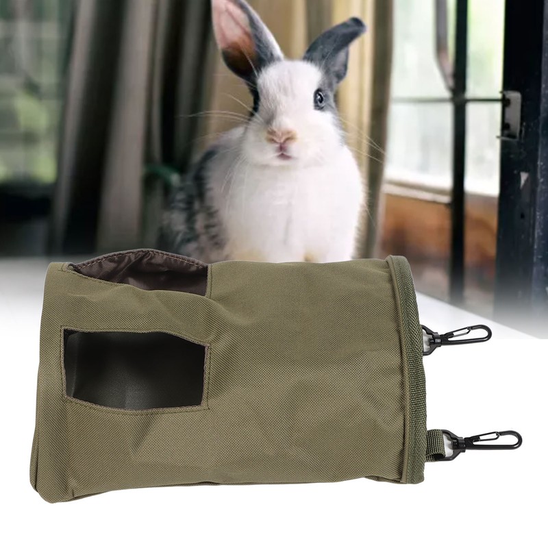 Rabbit Hay Feeder Bag Guinea Pig Hay Bag Hanging Feeder