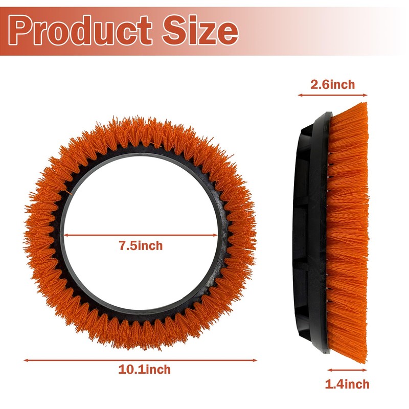 Xihu Commercial 237047 Nylon Carpet Orbiter Brush, 10.5" Diameter, Polypropylene