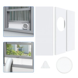 Wintcomfort Portable Air Conditioner Window Seal Plates Kit for Portable AC Exhaust Hose with 5.9" Diameter, Adjustable Seal Panels with Plastic Guard, Window Vent Kit for Sliding Windows