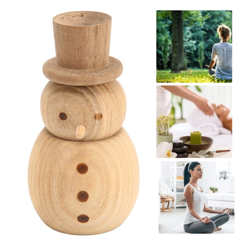 Wood Aromatherapy Diffuser Snowman Shape Portable Waterless Fireless Essential Oil