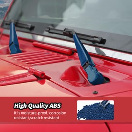 JeCar Windshield Wiper Blades Trim Decoration Cover for Jeep Wrangler JK JKU 2007-2017 Front & Rear Window Wiper Arm Blade Kit Accessories (Blue)