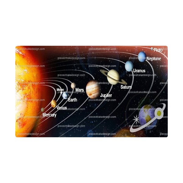 Solar System - 1/4 Sheet - Edible Cake and Cupcake Topper For Birthday's and Parties - D9496