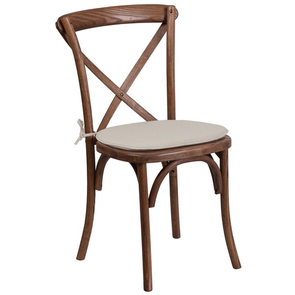 Flash Furniture HERCULES Series Stackable Pecan Wood Cross Back Chair