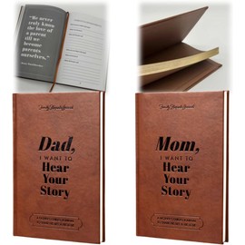 Mom, Story, Leather Wrapped Hardback, A Mother’s Guided Journal To Share Her Life & Her Love, Great Gifts for Mom. (Mom)