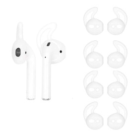 OneCut 5 Pairs Silicone Ear Tips Compatible for AirPods 1&2 - Soft Anti-Slip Sport Earbud Tips, Anti-Drop Ear Hook Gel Headphones Earphones Protective Accessories (Clear)
