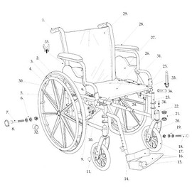 Drive Replacement Parts for Cruiser III Wheelchair (5D, Back Upholstery:18")