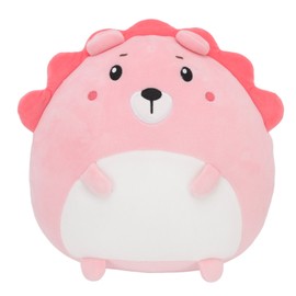 Animal Stuffed Plush Toy Cute Lion Comfortable Skin Friendly Elastic Stuffed Plush Toy for Office Home Travelling Pink