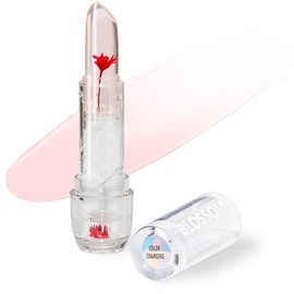 Blossom moisturizing Shimmering Color Changing Crystal Lip Balm, set of 2 pk mini gift set, Red and Shimmering Blush