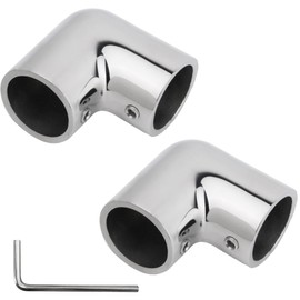 YANYUCB 2-Way Pipe Fitting Elbow Marine 316 Stainless 90 Degree Boat Hand Rail Fitting Elbow Pipe Connector O.D. Tube with L Shape Hex Key (7/8 inch)