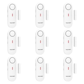 TECKNET Door Alarm, Wireless Window Alarm, Door Sensor for Home Security with Fast Loud 100 dB Siren Alarm, Mini Burglary Protection Alarm System for Home, Storage, Office, Motorhome and More (9