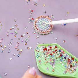 6000Pcs Nail Art Rhinestones, BetterJonny 24 Colors 5mm Round Nail Flatback Rainbow Gems Set with Tweezers and Pencil AB Glitter Flat-Bottomed Rhinestone for Crafts Decoration and Jewelry Making