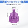 sourcing map 6Pcs #6-32 UNC Aluminum Thumb Screws, 12x16mm(ODxH) Computer