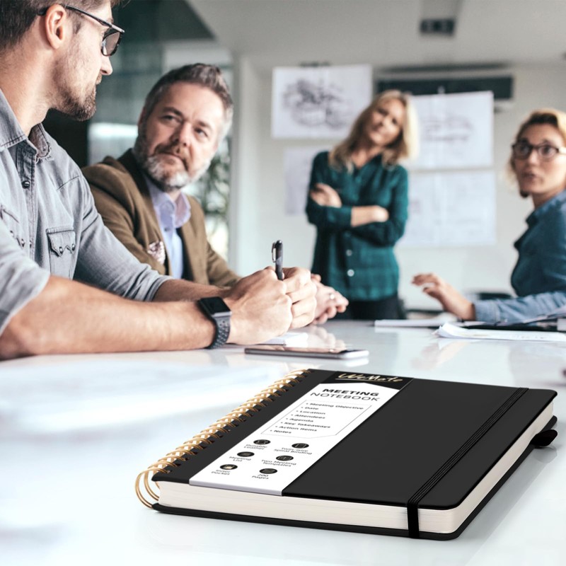 WEMATE Meeting Notebook for Work B5 (7"x10") - PU Leather