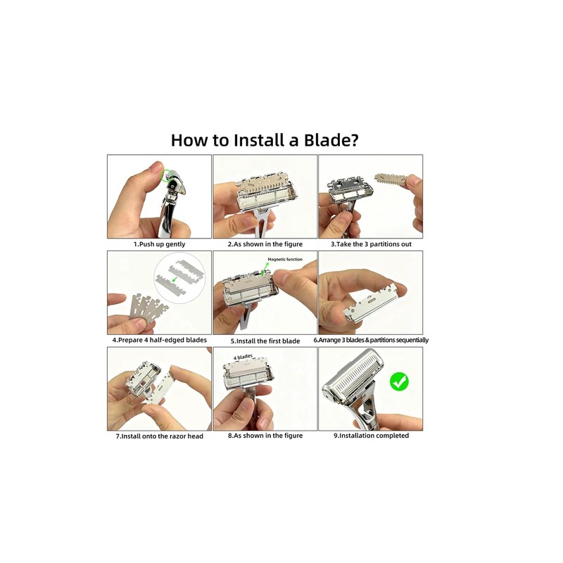 Gun-Grey Premium Men's Razor, Zinc Alloy & Stainless Steel