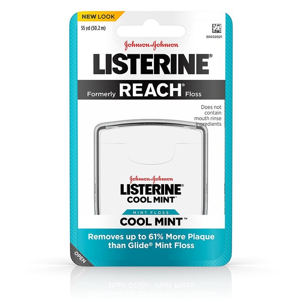 Listerine Cool Mint Interdental Floss for a Cleaner, Healthier Mouth, Oral Care, 55 Yards (Pack of 6)