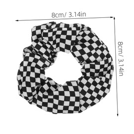 FRCOLOR 12pcs Checkered Hair Ties for Women Soft Elastic Scrunchies Black White Plaid Patterns Gentle Hold Ponytail Accessories for Daily Styling and Hair Protection
