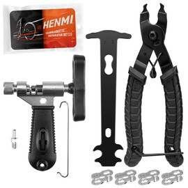 HENMI Chain Riveter Bicycle, Chain Pliers, Chain Lock Pliers and 4 Pairs Bicycle Chain Rivets Bicycle Chain Repair Set for 6-12 Speed Bicycle Chain Tool