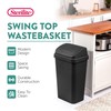 Sterilite 8-Pack Swing Top Wastebasket, Sleek Square Profile Trash Can,