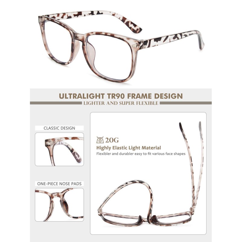 CHEERS DEVICES 5 Pack Reading Glasses Blue Light Blocking Glasses,