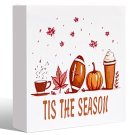 LXDNBGO Fall Decorations for Home, Farmhouse Wooden Block Sign - Fall Decor for Fireplaces, Shelves, Coffee Bars, Bedrooms, Offices