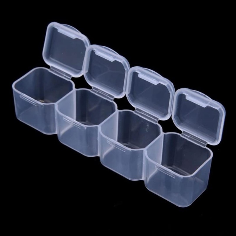 Caja Organizadora para Pedrería 28 Rejillas Transparente Cajas de Almacenamiento