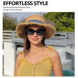 LVIOE 2P Sunglasses Womens Overisize Stylish UV Protection with Polarized Lenses for Outdoor Activities