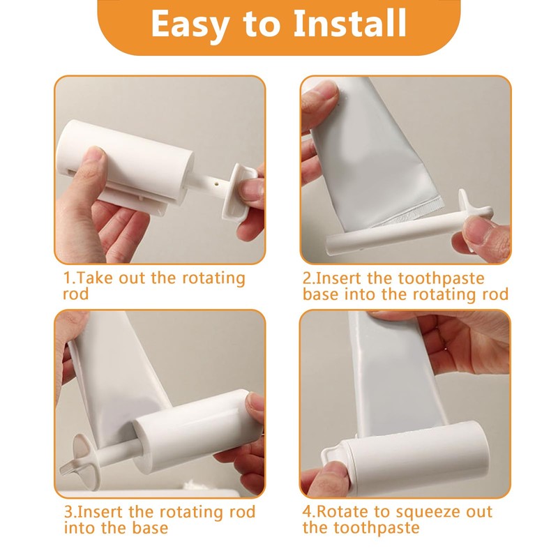 MOROBOR Toothpaste Squeezer Roller Dispenser, 2pcs Plastic Tube Squeezer Roller