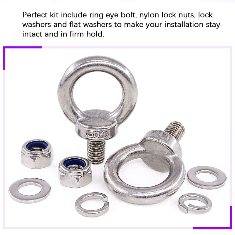 Swpeet 8 Pieces 304 Stainless Steel M12 Male Thread Lifting