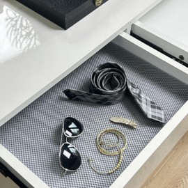 Nebulonova Shelf Liner Non-Adhesive 15.7in x 10ft,Strong Grip Non Slip Shelving Liner for kichen cabinets,Easy Install Storage,Drawers,Shelves kitchenware Tableware Grey Liners (Grey, 15.7x10)