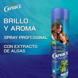 Caprice Spray para Cabello Naturals con Extracto de Algas 316 ml. Consigue un Nuevo Look Resistente a la Humedad, Dejando tu Cabello con Menos Frizz por más Tiempo. Brillo y Aroma