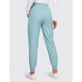 CRZ YOGA Womens Joggers Pants with Pockets Lightweight Workout Travel Casual Golf Hiking Pants for Women Quick Dry Light Grayish Blue Small
