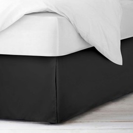 Nestl Black Bed Skirt Queen Size - Queen Bed Skirt 14 Inch Drop - Brushed Microfiber Bed Skirts - Hotel Quality Pleated Bed Skirt - Shrinkage & Fade Resistant