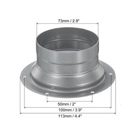 PATIKIL 3 Inch Duct Connector Flange, Metal Fitting Straight Pipe Flange Round Ventilation Air Duct for Heating Cooling Ventilation HVAC System