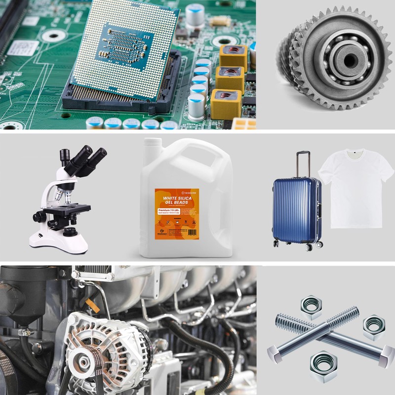 Wisesorb 15LBS Pure White Silica Gel Desiccant Beads, 1-3mm Reusable