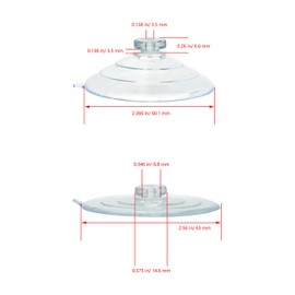 Ruiwaer 10pcs 60mm Large Suction Cups Use for Veg Ledge Shelf, Wreath, Sign, Christmas Ornament, Suncatchers, Decorations, Bird Feeder, Hanger, Windshield (Load-Bearing: 7 Pounds), Transparent