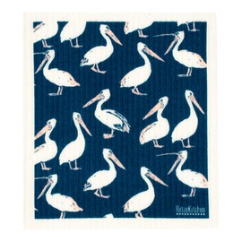 Retro Kitchen Compostable Sponge Cloth - Pelicans, 1 Cloth
