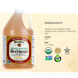 Marukan Organic Rice Vinegar, Seasoned Gourmet, 1 Gallon