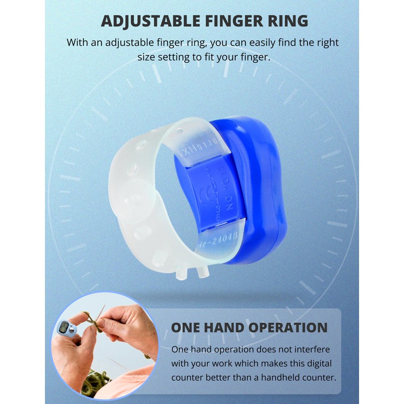 KTRIO Pack of 7 Colors Electronic Finger Counter, 5-Digit Number